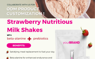 ODM Your Products : Strawberry Nutritious Milkshake With Beta Alanine And Prebiotics! 草莓营养奶昔，富含β-丙氨酸和益生元！